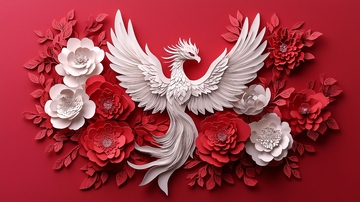 白凤凰花朵装饰画