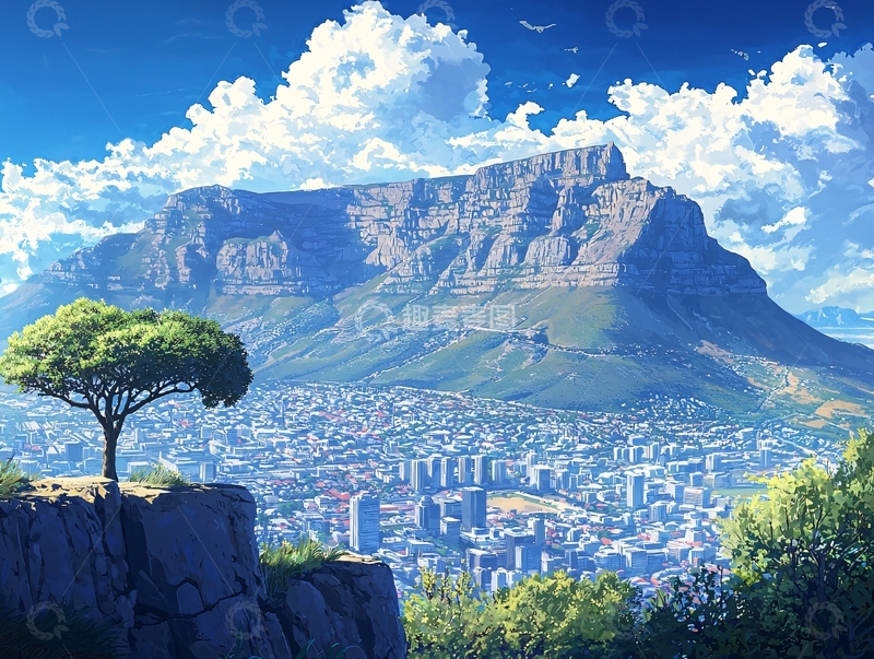 高清大图下载【趣麦麦图】桌山城市景观