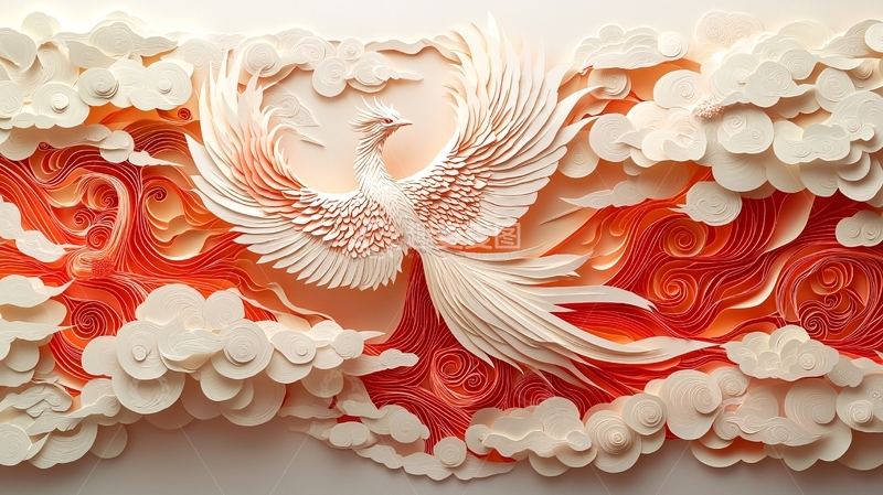 高清大图下载【趣麦麦图】纸雕凤凰