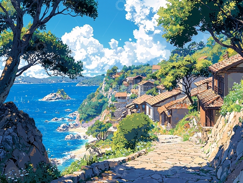 高清大图下载【趣麦麦图】地中海沿岸小镇风景