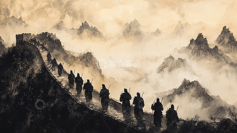 高清大图下载【趣麦麦图】山峦间的行者