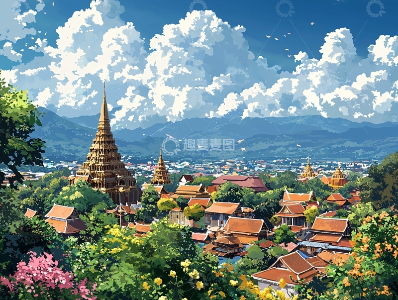 高清大图下载【趣麦麦图】泰国古城风景