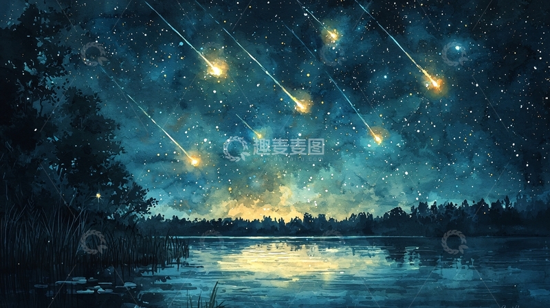 高清大图下载【趣麦麦图】星空下的湖泊