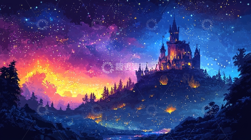 高清大图下载【趣麦麦图】星空城堡