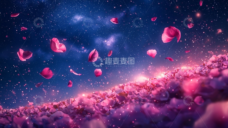 高清大图下载【趣麦麦图】星空花瓣