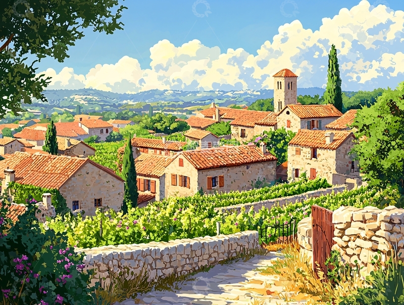 高清大图下载【趣麦麦图】阳光下的欧洲小镇