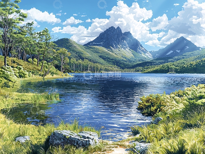 高清大图下载【趣麦麦图】山清水秀的湖光山色