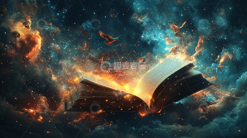高清大图下载【趣麦麦图】燃烧的书页