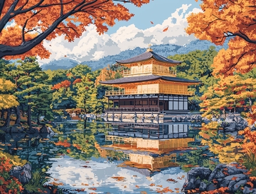 秋日金阁寺景色