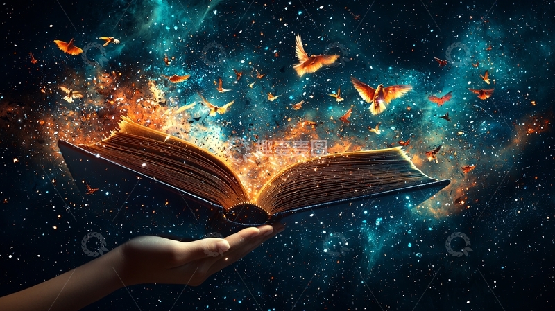 高清大图下载【趣麦麦图】燃烧的魔法书