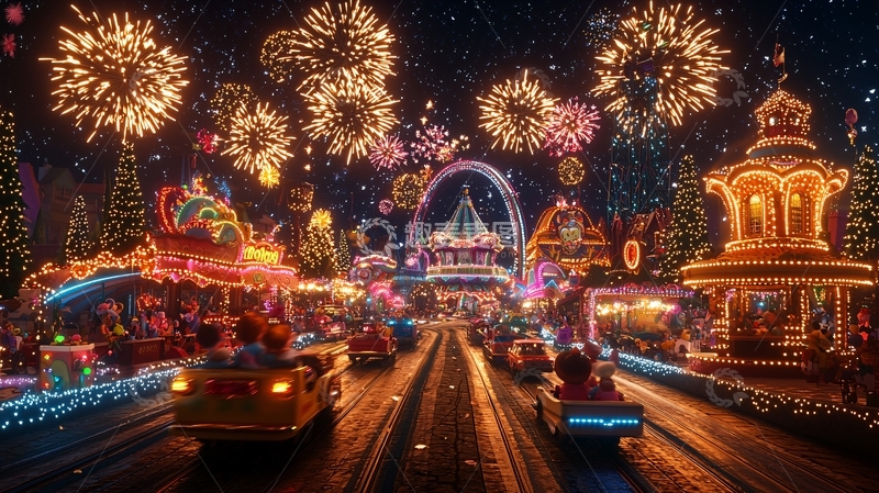 高清大图下载【趣麦麦图】璀璨梦幻的节日烟火