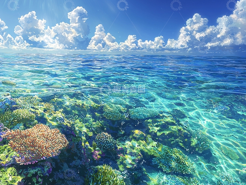 高清大图下载【趣麦麦图】阳光沙滩碧海蓝天