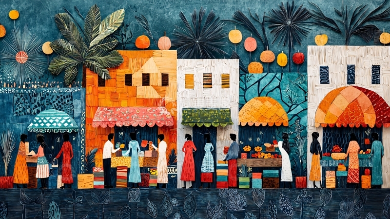 高清大图下载【趣麦麦图】色彩斑斓的阿拉伯街市