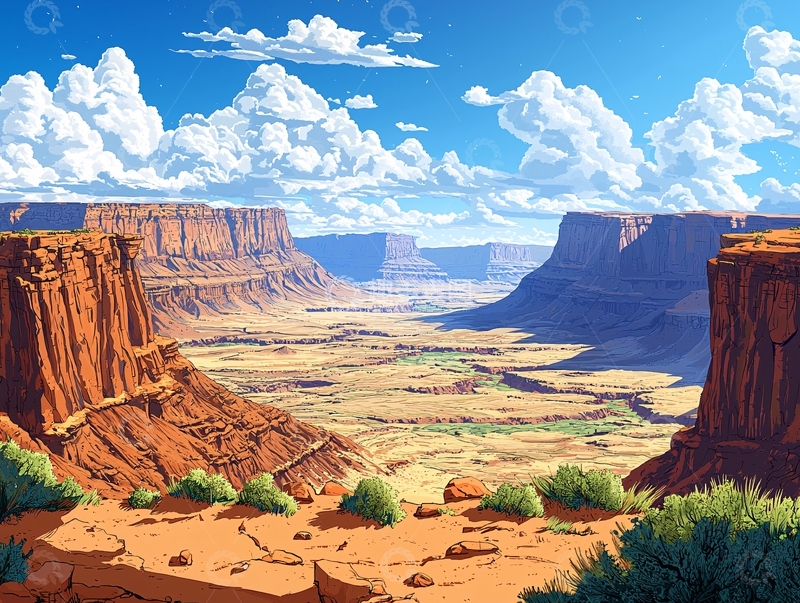 高清大图下载【趣麦麦图】峡谷风景画