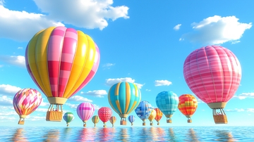 彩色热气球