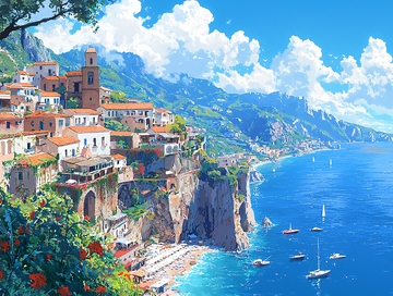 地中海沿岸小镇