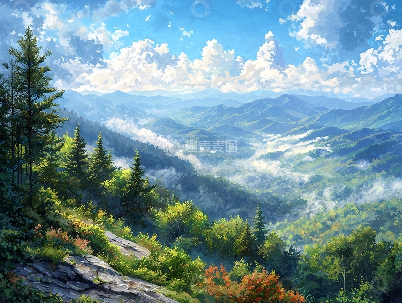 高清大图下载【趣麦麦图】山峦叠嶂的唯美风景