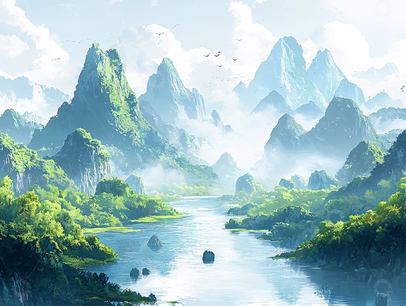 高清大图下载【趣麦麦图】山水画