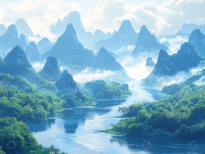 高清大图下载【趣麦麦图】水墨山水画1081