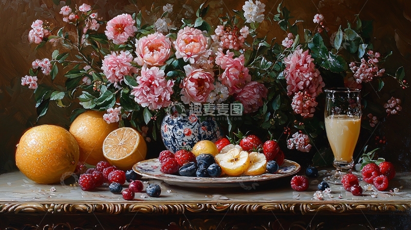 高清大图下载【趣麦麦图】静物油画