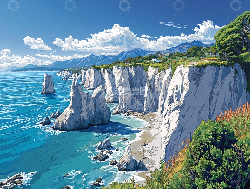 高清大图下载【趣麦麦图】海边悬崖峭壁