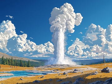 黄石公园间歇泉喷发