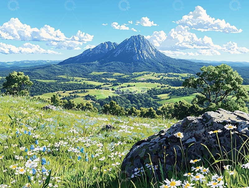 高清大图下载【趣麦麦图】山峦草原风景高清图