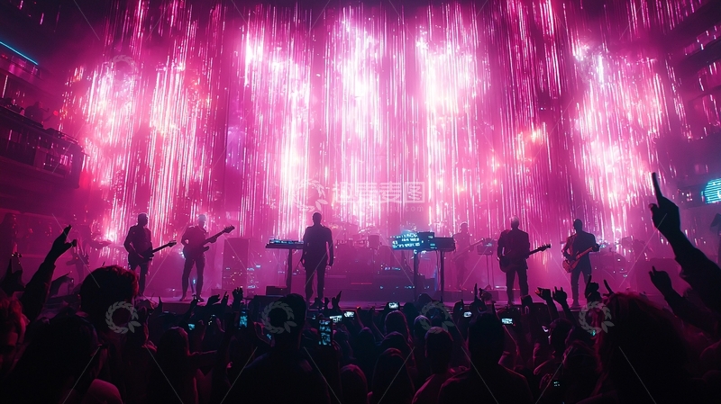 高清大图下载【趣麦麦图】粉色烟火舞台