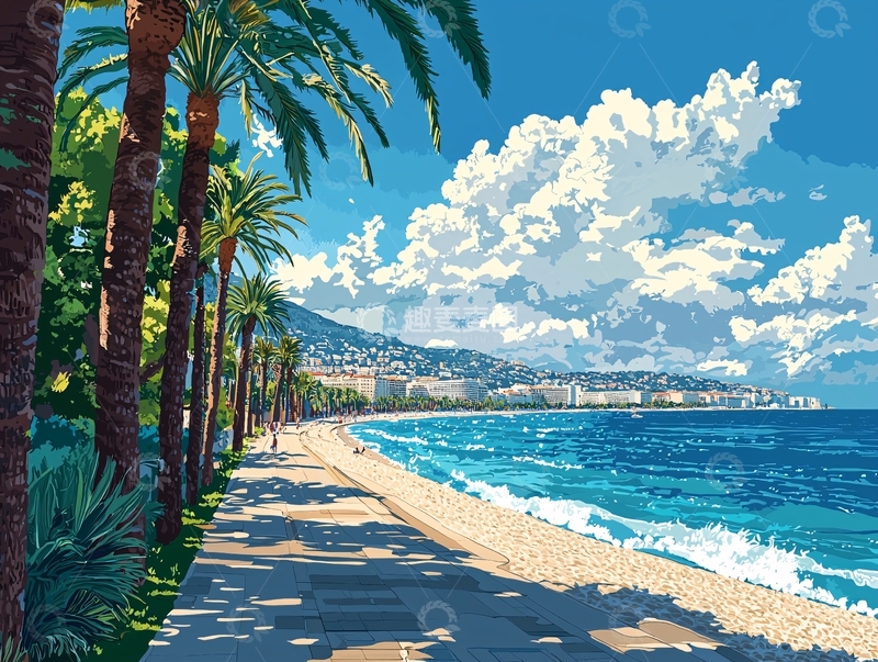 高清大图下载【趣麦麦图】阳光沙滩棕榈树海景