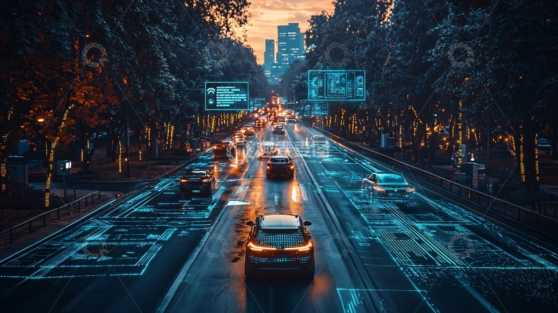 高清大图下载【趣麦麦图】夜景城市道路车辆