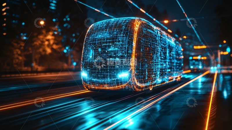 高清大图下载【趣麦麦图】未来科技感电车