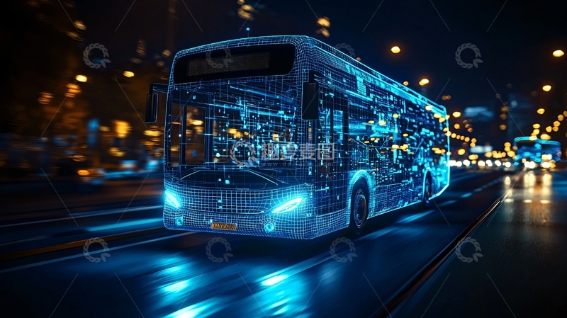 高清大图下载【趣麦麦图】科技感公交车