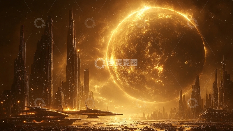 高清大图下载【趣麦麦图】金色星球