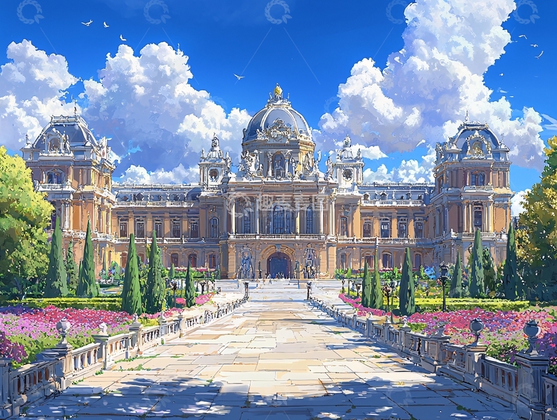 高清大图下载【趣麦麦图】阳光下的欧洲宫殿