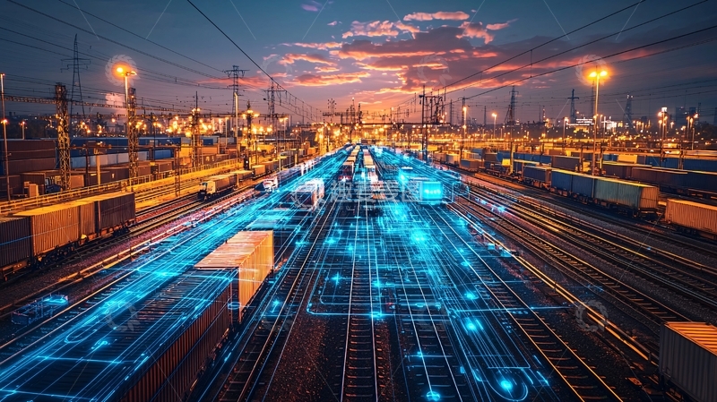 高清大图下载【趣麦麦图】夜景港口物流运输