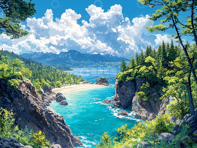 高清大图下载【趣麦麦图】阳光沙滩碧海