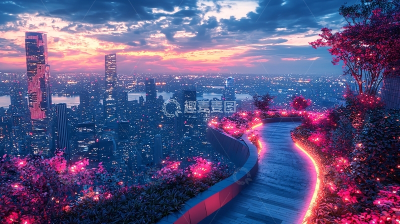 高清大图下载【趣麦麦图】梦幻都市夜景