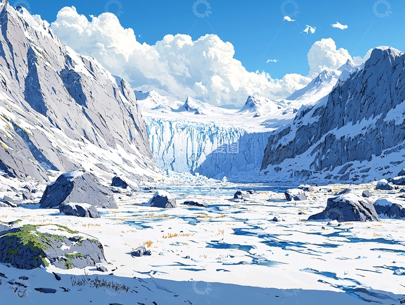 高清大图下载【趣麦麦图】冰川雪山峡谷风景