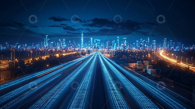 高清大图下载【趣麦麦图】夜晚都市高速公路