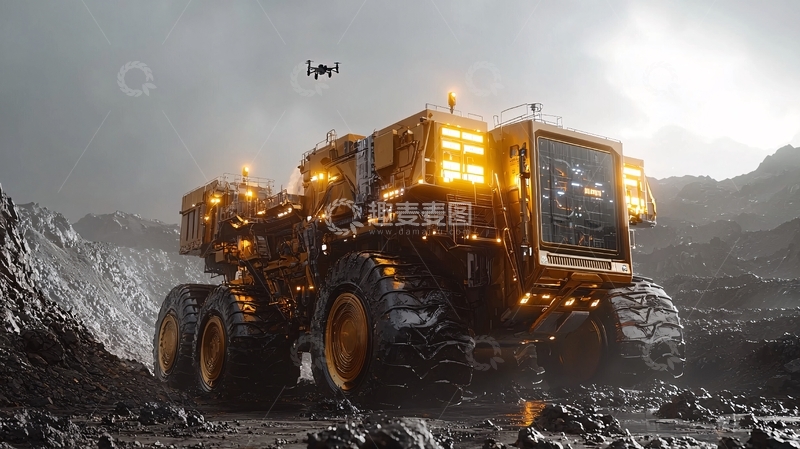 高清大图下载【趣麦麦图】未来科技矿山车辆