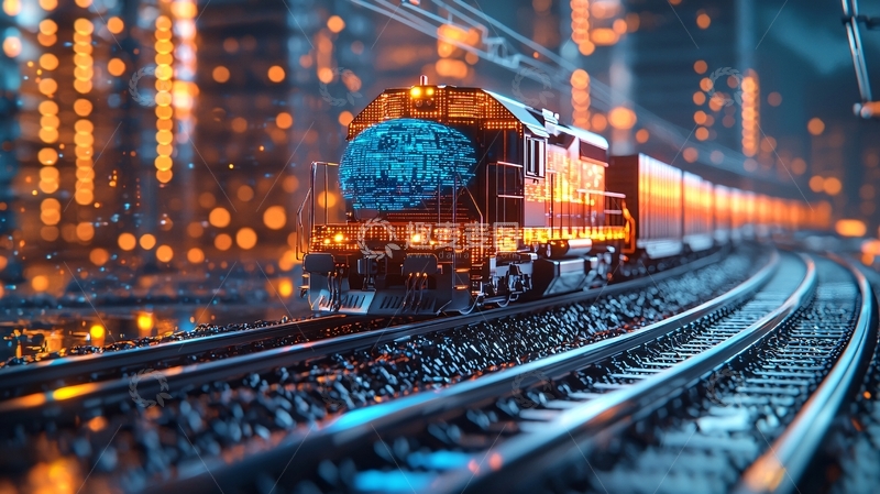 高清大图下载【趣麦麦图】未来科技货运列车