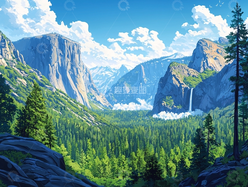 高清大图下载【趣麦麦图】阳光明媚的峡谷风景