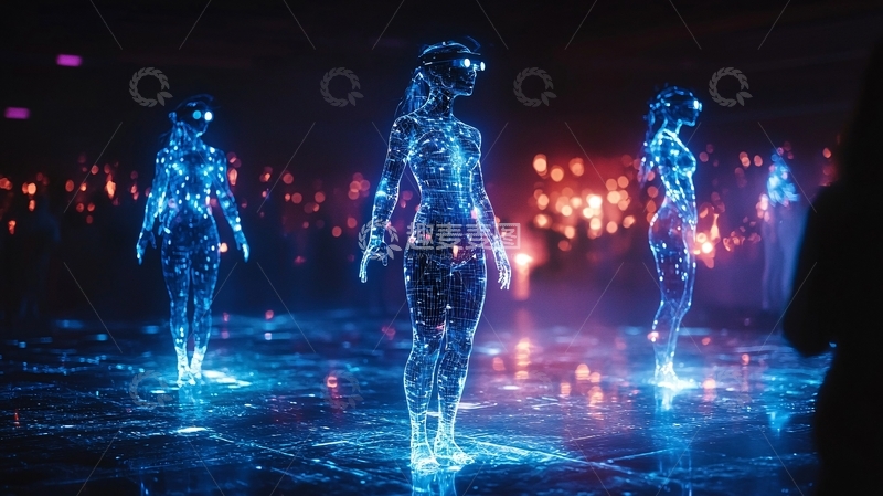 高清大图下载【趣麦麦图】发光女性