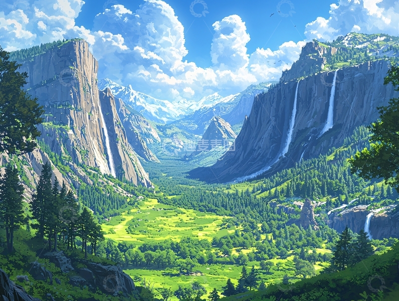 高清大图下载【趣麦麦图】壮丽山谷风景图