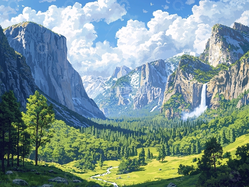 高清大图下载【趣麦麦图】优美的山谷风景画