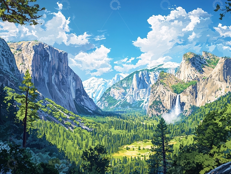 高清大图下载【趣麦麦图】阳光下的优美山谷