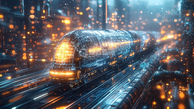 高清大图下载【趣麦麦图】未来科技列车