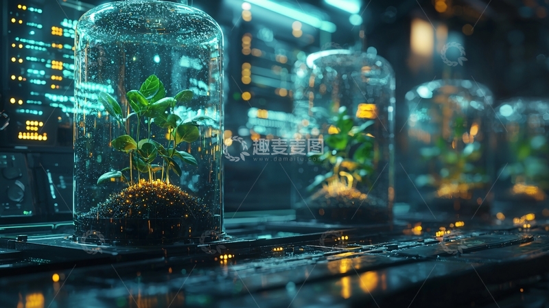高清大图下载【趣麦麦图】未来科技植物培养