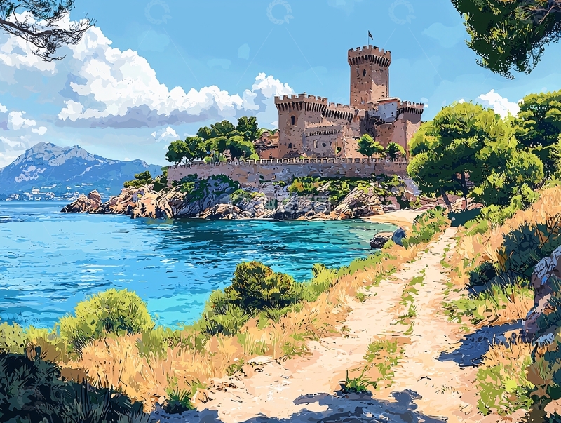 高清大图下载【趣麦麦图】海边城堡