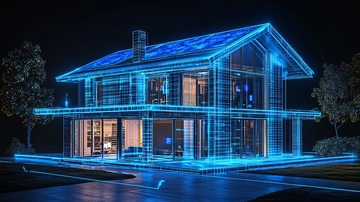 夜晚智能家居别墅